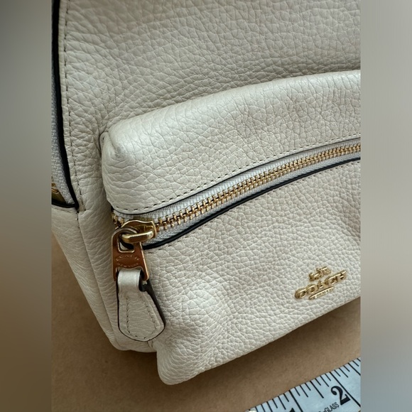 Coach Court Ivory Pebbled Leather Mini Backpack. - Picture 4 of 9